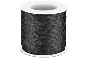 Anezus Black Nylon Cord, 0.8mm Diameter, 120 Yards, Ideal for Jewelry Making, Macrame, Blinds & More