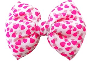 For The Fur Kids Hearts Dog Bow Tie, Summer Dog Dress (Pink)