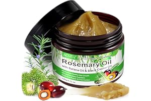 GÉNÉRIQUE Huile essentielle de romarin & huile de batana & huile de ricin noir 3 en 1 solide pour la croissance des cheveux, stimule la nouvelle croissance des cheveux, répare les pointes fourchues, lisse les