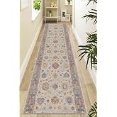 Viva Home Kaymaz Taban Makinede Yıkanabilir Vintage Kesme Yolluk Ar663, Bej, 80 X 150