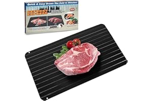 IPEB Thaw Plate Quick Defrosting Plate Aluminum Faster Defrost Board Tray For Frozen Food Meat, Black(L-35.5 * 20.5 * 0.2cm)