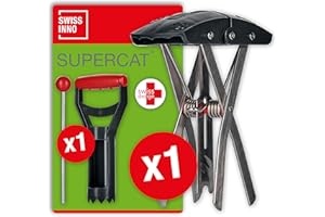 SWISSINNO Mole Trap SuperCat with Accessory Kit – High-Capture Efficiency – Precision Trigger – Includes Setting Rod and Protective Covers – Professional Mole Control Solution – Swiss Quality