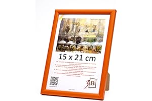 3-B Cornice Maui, arancione, 15 x 21 cm (A5), cornice in legno, cornice per foto, cornice per documenti con vetro acrilico