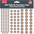 132pk Round Felt Pads for Furniture Feet | 10-25mm | Beige Furniture Pads Floor Protectors for Furniture Legs | Felt Furniture Pads | Felt Pads for Chair Legs | Chair Leg Pads | Furniture Felt Pads