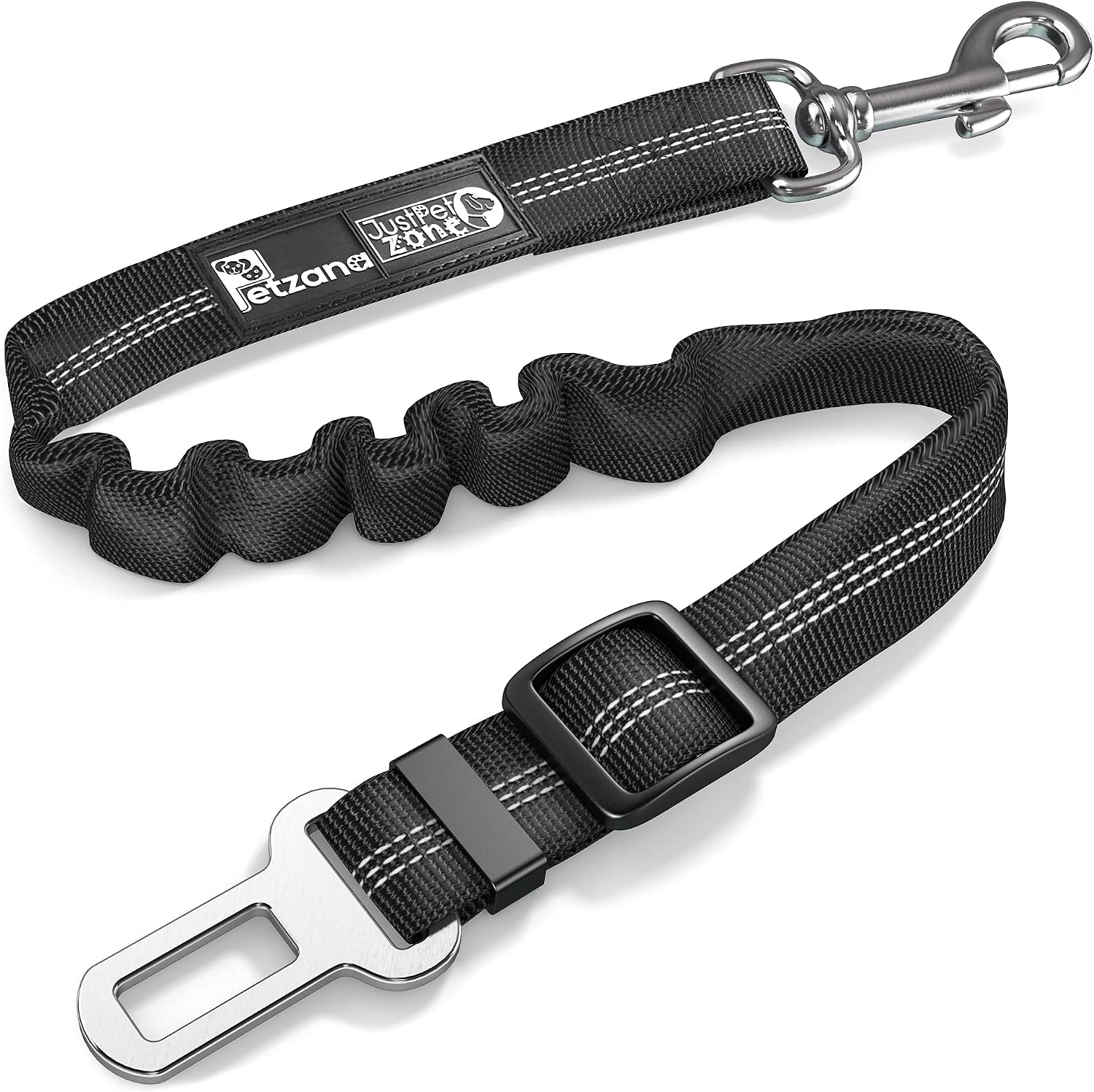 Dog Seat Belt for Car - Adjustable Dog Car Safety Harness (Black)