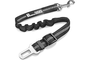 Dog Seat Belt for Car - Adjustable Dog Car Safety Harness (Black)