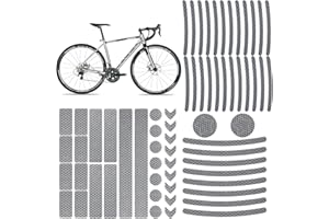 PEWCAY Set di 66 Adesivi Catarifrangenti per Cerchioni Bicicletta - visibilità Notturna e Sicurezza Stradale garantite - Adesivi Riflettenti Resistenti all'Acqua per Bici, Moto, passeggini e Altro