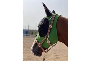 TGW Riding Super Fit Pferdefliegenmaske Pferde Fliegenmaske Horse Fly Mask (L, Hunter Green)
