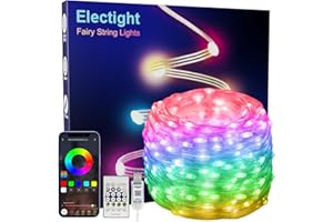 Electight 20M/66FT RGB Smart IC Fairy String Lights Multicolor [APP & Remote Control],99+ Modes Dimmable, USB Powered& Waterproof Christmas Halloween Lights,for Indoor& Outdoor, Wedding, Deco