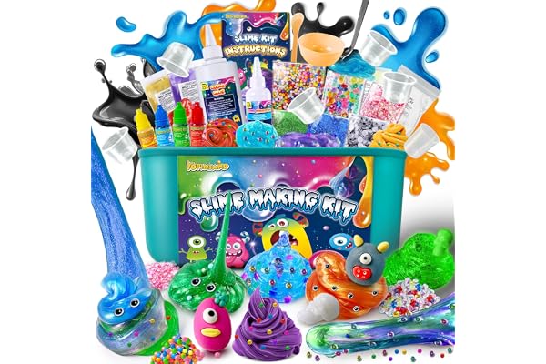 Monster Slime Kit Galaxy & Glow in The Dark Slime Making Kit pour Filles et Garçons de 3 à 12 Ans - Kit DIY Slime avec Add-Ins, Boules en Mousse, Breloques, Paillettes - Jouet Créatif pour Enfants