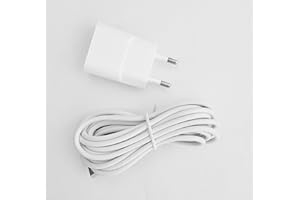 tiiwee Adattatore di Alimentazione - Cavo Extra Lungo da 2 Metri. Compatibile con Sistemi di Allarme a Sensore di Movimento A2 e X4, Sirene X3 e A3, e Rilevatore di Movimento TWPIR02