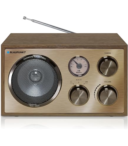Produktbild von Audizio Tune60, DAB Radio Mit Bluetooth Lautsprecher, Fernbedienung, FM, 40 Watt, Batterie- Netzbetrieb, LCD, 20 Speicherplätze, USB/TF, AUX, Wecker, Leder Vintage DAB+ Radio, Schwarz