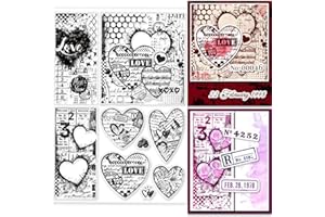 ‎GLOBLELAND GLOBLELAND Herz Hintergrund, Transparente Stempel Für DIY, Scrapbooking, Liebeshintergrund, Transparente Silikon Stempelsiegel, 21x15 cm, Transparente Stempel Für Karten, Tagebuch Dekoration