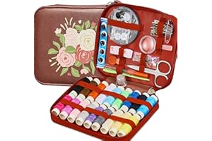 Bobode Mini Sewing Kit Professional Basic Sewing Supplies with Floral Pattern Case for Adults, Emergency, Home Beginners