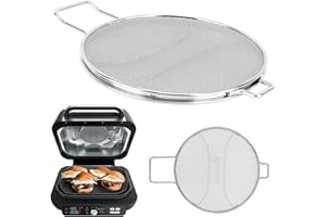 Tnfeeon Detachable Stainless Steel Fine Mesh Splatter Shield Replacement with Resting Feet for Foodi IG651 Fryer Accessories