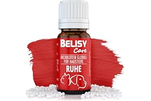 BELISY Ruhe Bachblüten Kügelchen für Hunde & Katzen - Beruhigungsmittel bei Angst & Stress - Orig. Mischung nach Dr. Bach - Notfall Globuli zur Beruhigung von Haustieren - ohne Alkohol - 10g