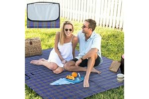 Avos-Deals-Global – Picnic Blanket, Large Beach Blanket Mat 200 x 150 cm, Waterproof Backing Foldable Camping Outdoors Beach, Park, and Festival Picnic Blanket (Blue)