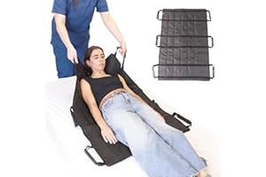 PEPE Mobility - Arkusz transferowy do podnośników pacjentów 107 x 68 cm, 6 uchwytów, mata ślizgowa do pielęgnacji seniorów, ściereczka antypoślizgowa, pomoc w pielęgnacji