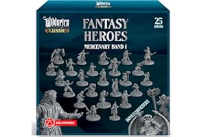 WILDSPIRE Classic Heroes - Fascia mercenaria I: 25 personaggi dipinti per miniature DND 28 mm Dungeon, draghi D&D figure Pathfinder