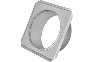 KOTARBAU® Rosetta per canna fumaria, Ø 140 mm, zincata, con flangia, tubo per stufa, 190 mm x 190 mm, copertura da parete argentata, rosetta decorativa per camino, rivestimento da parete