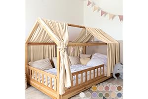 lilimaus Baldachim w 12 kolorach, w 100% z bawełny, muślinu – materiałowe baldachim na łóżko domowe dla dziewcząt i chłopców, do łóżka domowego dla dzieci – zasłona, łóżko dziecięce