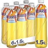 Aquarius Orange Zero Sugar, Hydrating Drink, Pack 6 x 1.5 L | Orange Flavored Sugar Free Hydrating Refreshment with Vitamins,