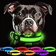 Light Up Collar Dog (Green with 7 Flashing LED in 1) - Dog Lights For Night Walking - Dog Collar Light - Adjustable For Small/Medium/Large Dog Collar Lights In The Dark