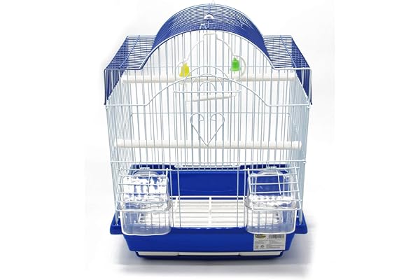 BPS(R) BPS Cage à oiseaux en métal avec mangeoire abreuvoir cuvette Couleur envoie au hasard 30 x 23 x 39 cm BPS-1229