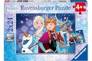 Ravensburger Kinderpuzzle - 09074 Frozen - Nordlichter - Puzzle für Kinder ab 4 Jahren, Disney Frozen Puzzle mit 2x24 Teilen