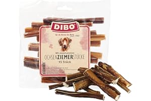 DIBO 15 Morceaux de nerfs de bœuf de 12 cm x 15 pièces, Snack Naturel ou friandises pour intermédiaires, Nourriture pour Chien, Article à mâcher de qualité sans Produits Chimiques de DIBO