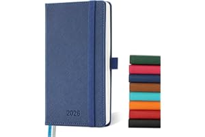 ‎IN-LUXPRO IN-LUXPRO Kalender 2026: Taschenkalender A6 Klein 16,4x9,6cm Buchkalender Terminplaner 2026 Wochenplaner Notizbuch,12-Monate(Jan.- Dez.) mit 100GSM Papier & Stiftschlaufe PU-Leder Marineblau