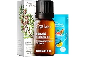 Gya Labs Hinoki Essential Oil for Skin - Hinoki Essential Oil for Diffusers Aromatherapy - Hinoki Oil for Skin, Hair, Spray, Candles & Soaps - 100% Natural (10ml)