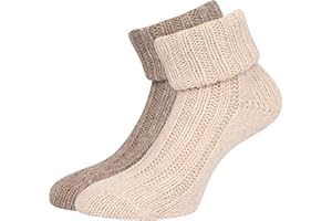 KB Socken Alpakasocken Wintersocken Wollsocken Alpakawolle mit Umschlag Damen 2 Paar
