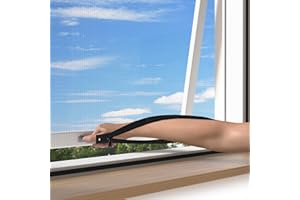 BKSAI Window Fly Screen with Double Zip Opening, Easy to Open & Close Window, Tear-Resistant Fiberglass Mosquito Window Net, Cuttable, Self-Adhesive Window Screen Mesh