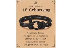 AUNIS Alles Gute zum 12./13./16./18. Geburtstag für Jungen, geflochtene Seilarmbänder mit Spruchkarte