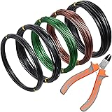 Mudder 5 Rolle Baum Training Draht 160 Füße Total mit Bonsai Drahtschneider Eloxiert Aluminium Draht 1/1,5/2,0 mm Training Dr