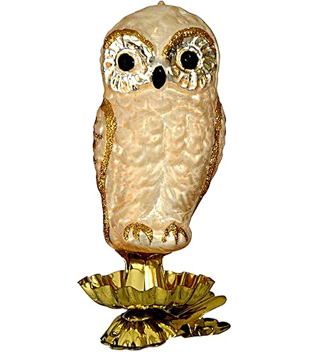 Jingle Bells Lauscha Christbaumschmuck - 3 Pilz Wichtel In Champagner/Rot - Handbemalt & Mundgeblasen