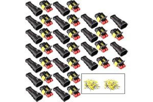 HUAZIZ 20 Kit Imperméable à l'eau Connecteur,Voiture Étanche Connecteur Électrique,Voiture Fiche etanche,étanche à la poussière, isolé et scellé(2 Pin 20 Pack)