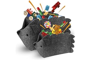 TRHILLSBRAD 2 Stück Aufbewahrungsbox Kinder, Filz Faltbare Spielzeugkiste Organizer Korb in Igelform, 30L Aufbewahrungsbehälter für Kinderzimmer, Aufbewahrungsboxen aus Stoff Wäschekorb für Zuhause (Set aus zwei)