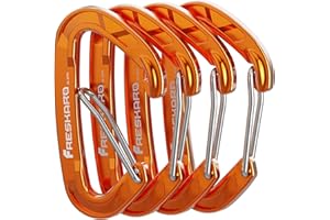 ‎FRESKARO FresKaro 4 Stück 15 kN Wiregate Karabinerhaken, robust, Stabiler EDC-Zubehörclip, Nicht zum Klettern, große Größe, leicht, für Wandern, Camping, Angeln, Outdoor, Rucksack