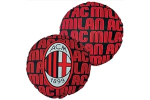 AC Milan Round Cushion Decor Red Black Official Product