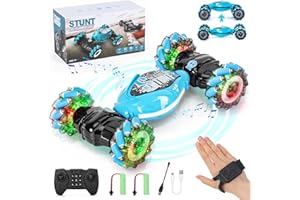 Ltteaoy Telecomando con Rilevamento dei Gesti Macchina Auto Telecomandata,2.4GHz 4WD Due telecomandi Rotazione di 360°con Luce LED/Musica Macchina Radiocomandata per Bambini sopra 6 anni