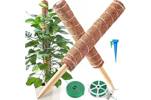 CHWUYI Moss Pole,2PCS/4PCS Plant Supports for Indoor Plants, Coir Totem Moss Pole for Monstera Support Cheese Plant Sticks Support with 20M Plant Cable Ties and Mini Gardening Tools Set (2PCS)