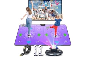 FWFX Alfombra de baile electrónica - Juego de alfombrillas de baile musical inalámbrico para niños y adultos, juegos de baile familiar, regalos de cumpleaños de Navidad, para niños y niñas (púrpura)