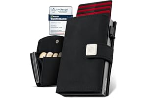 SF SCOFIELD Portfel męski | portfel męski na 9-11 kart | portfel ochrona RFID | portmonetka | portfel dla mężczyzn | Smart Wallet | etui na karty kredytowe | Slim Wallet | etui na karty małe, Czarny