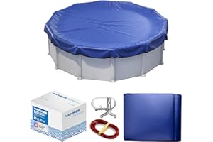 YANKEE POOL PILLOW Yankee Poolabdeckung rund für 320–366 cm Pools | Ø 420 cm Planenmaß | 200g/m² PE, zweifach beschichtet | reißfest und UV-beständig | blau | für Sommer und Winter