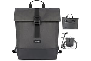 LARKSON Fahrradtaschen für Gepäckträger Damen & Herren Anthrazit - Tammo Bike - 2 in 1 Fahrrad Tasche Rucksack & Gepäckträger