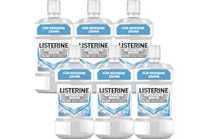 ‎LISTERINE Listerine Advanced White milder Geschmack (6 x 500 ml), Mundspülung zur Entfernung hartnäckiger Zahnverfärbungen, für weißere Zähne in nur 1 Woche