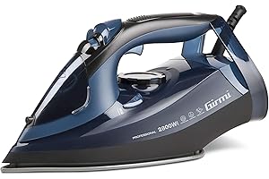 Girmi ST6204 Fer à repasser à vapeur 2800 W, coup de vapeur 140 g, réservoir 380 ml, plaque inox avec boutonnière sauteuse, repassage à sec et à vapeur, même verticalement