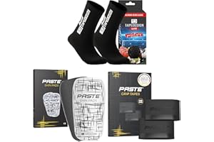‎PASTE PASTE - XXL Set wählbar aus: TAPEDESIGN Fußballsocken, Schienbeinschoner, Stutzen & PASTE Schienbeinschonerhalter (Grip Tapes) für Kinder, Damen & Herren